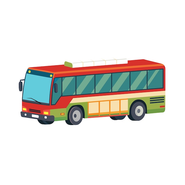 Concepto de ilustración realista del vector de bus