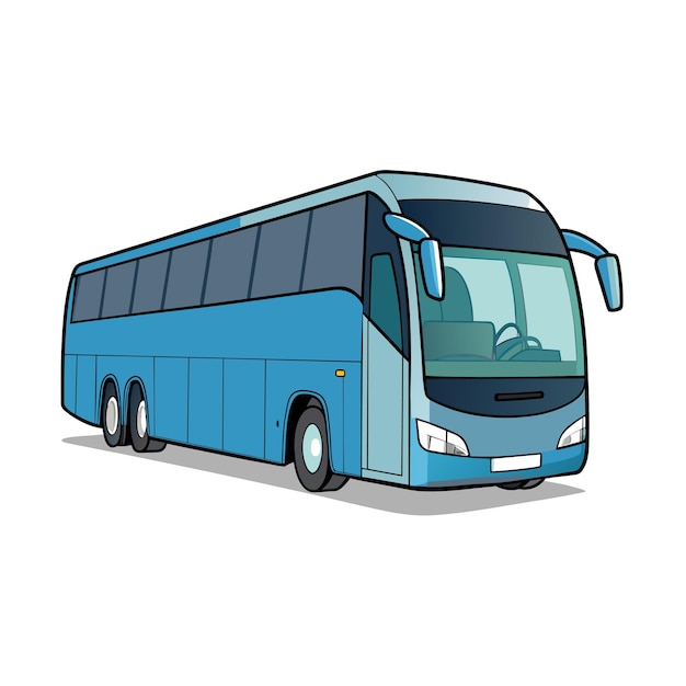 Concepto de ilustración realista del vector de bus