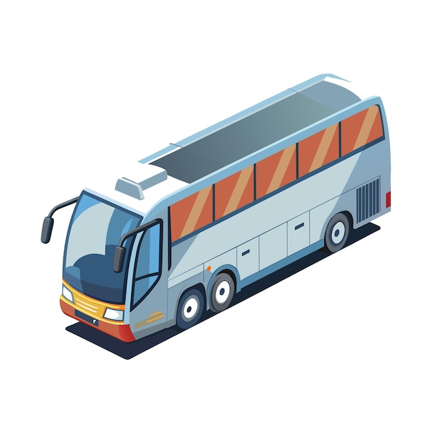 Concepto de ilustración realista del vector de bus