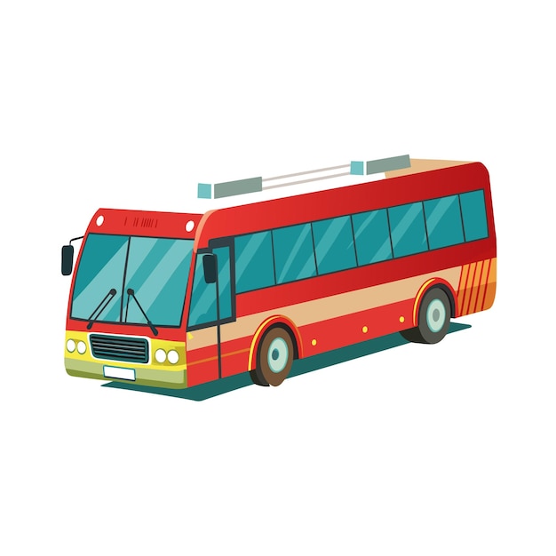 Concepto de ilustración realista del vector de bus