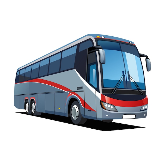 Concepto de ilustración realista del vector de bus