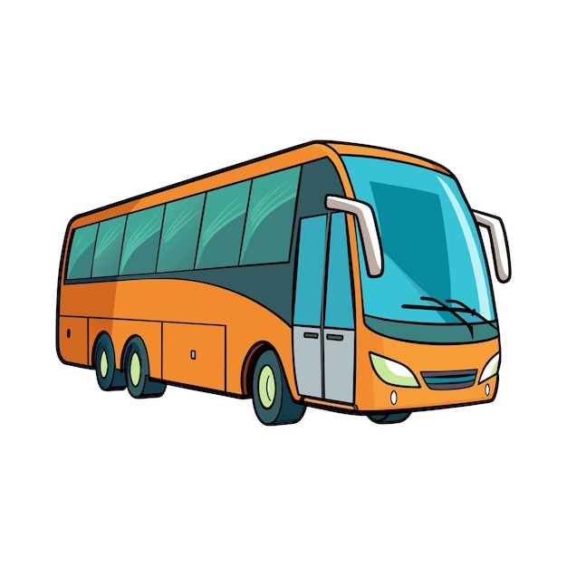 Concepto de ilustración realista del vector de bus