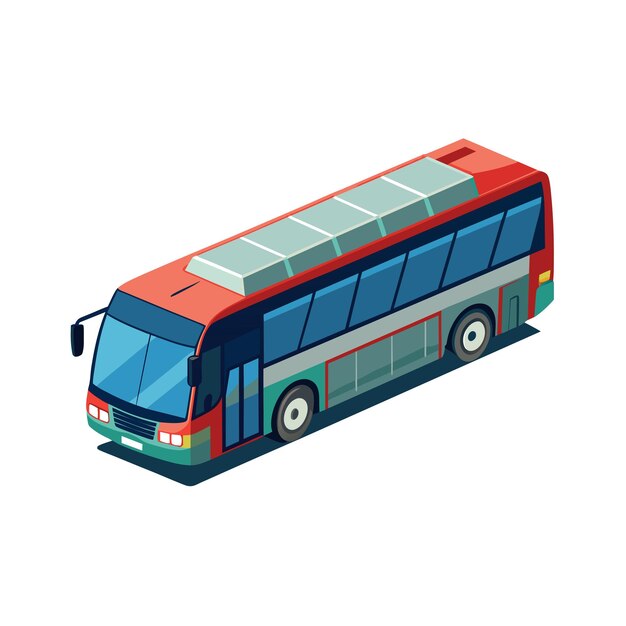 Concepto de ilustración realista del vector de bus