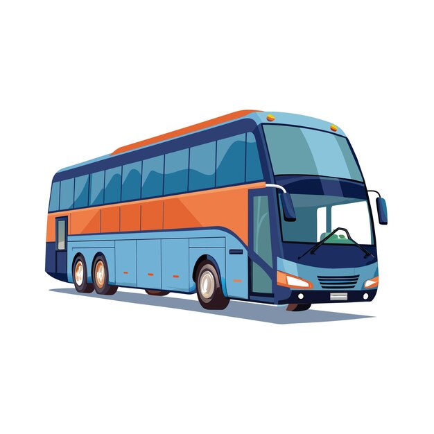 Concepto de ilustración realista del vector de bus
