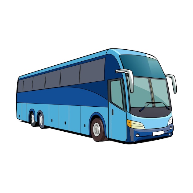 Concepto de ilustración realista del vector de bus