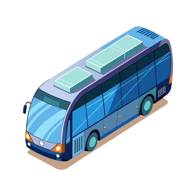 Concepto de ilustración realista del vector de bus