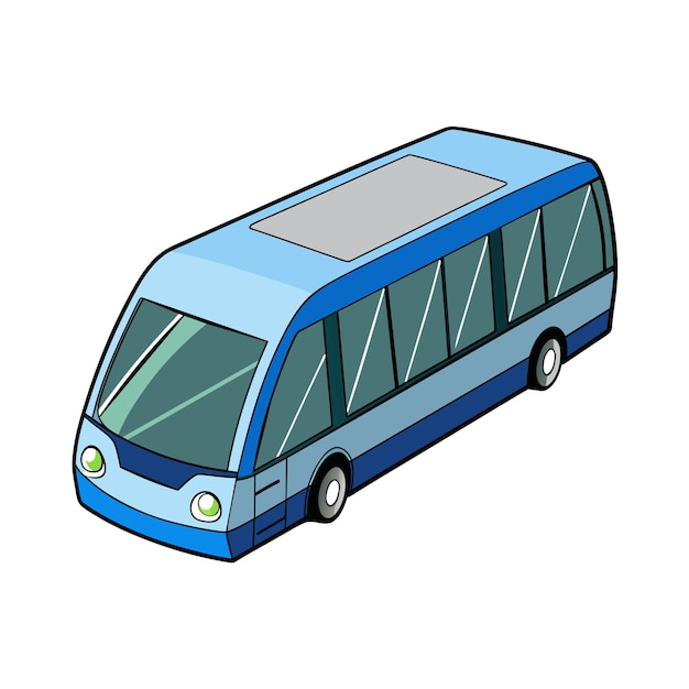 Concepto de ilustración realista del vector de bus