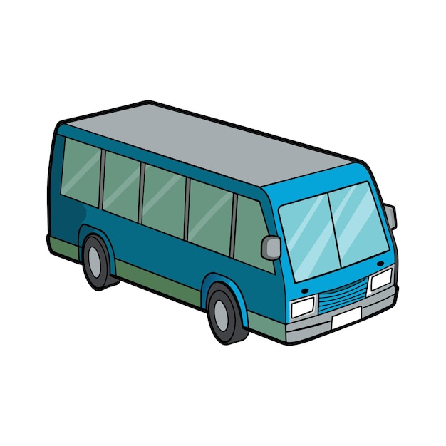 Concepto de ilustración realista del vector de bus