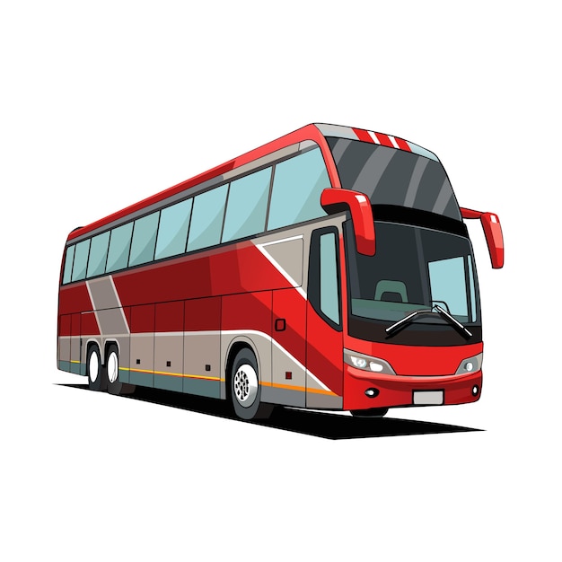 Concepto de ilustración realista del vector de bus