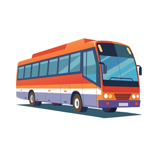 Concepto de ilustración realista del vector de bus