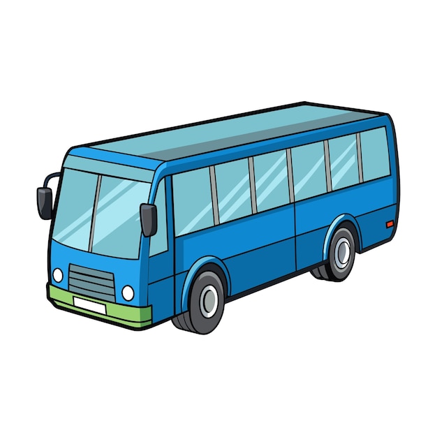 Concepto de ilustración realista del vector de bus