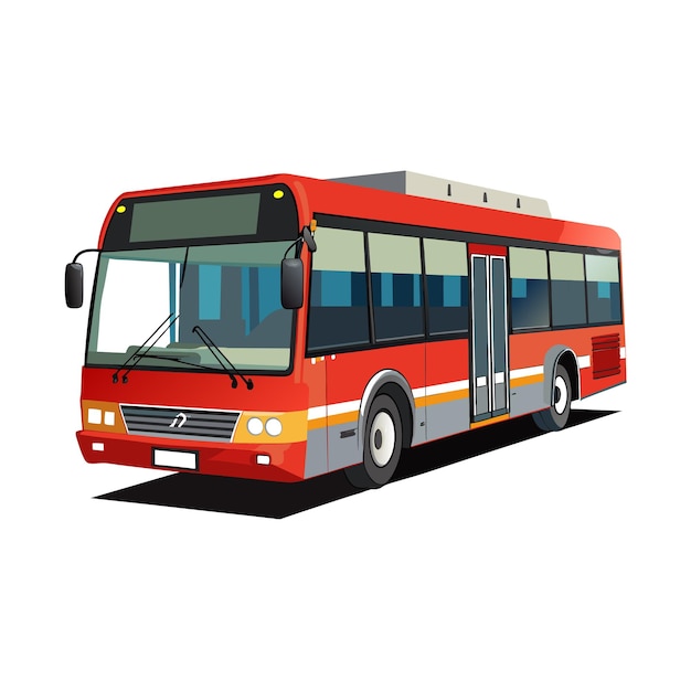 Concepto de ilustración realista del vector de bus