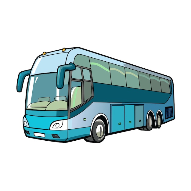 Concepto de ilustración realista del vector de bus