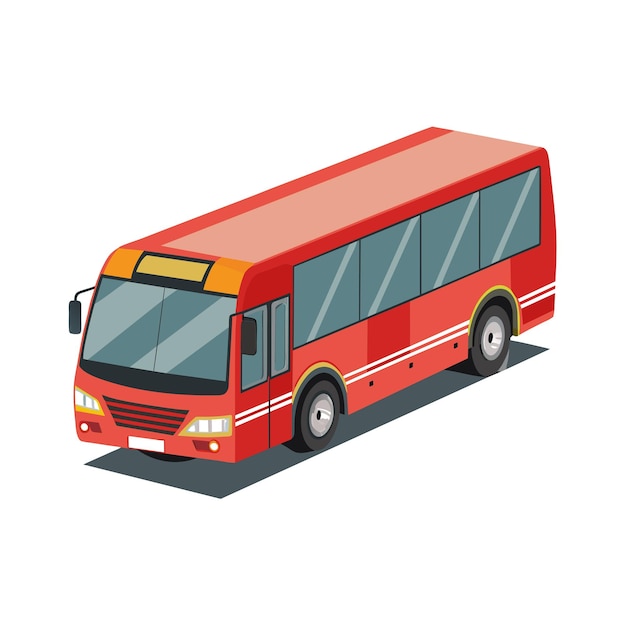 Concepto de ilustración realista del vector de bus