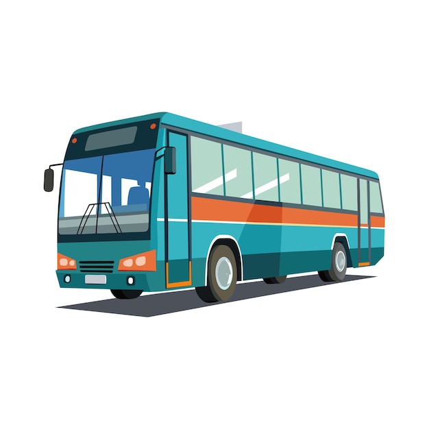 Concepto de ilustración realista del vector de bus