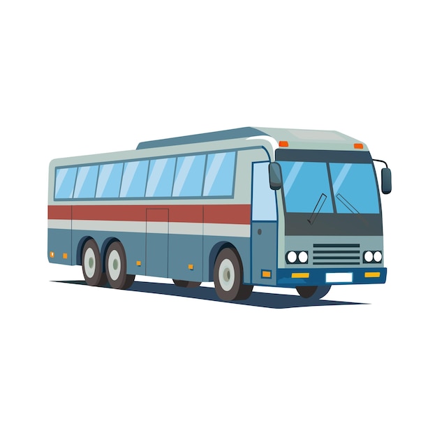 Concepto de ilustración realista del vector de bus