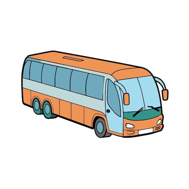 Concepto de ilustración realista del vector de bus