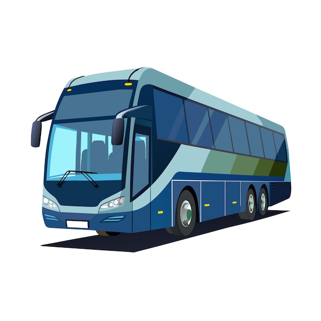 Concepto de ilustración realista del vector de bus