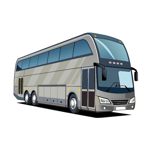 Concepto de ilustración realista del vector de bus