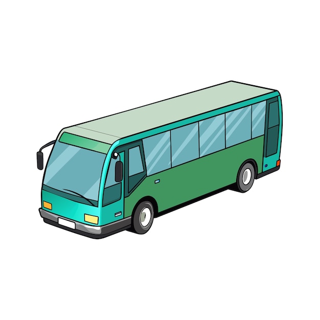 Concepto de ilustración realista del vector de bus