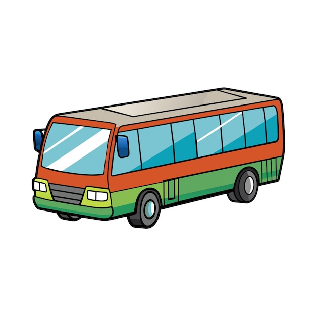 Concepto de ilustración realista del vector de bus