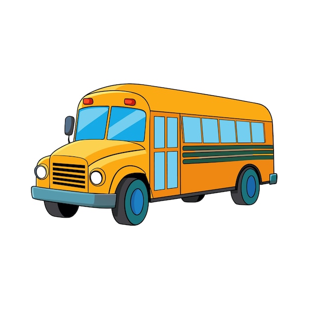 Concepto de ilustración realista del vector de bus