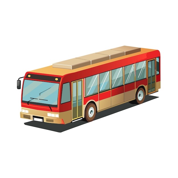 Concepto de ilustración realista del vector de bus