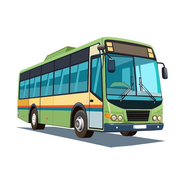 Concepto de ilustración realista del vector de bus