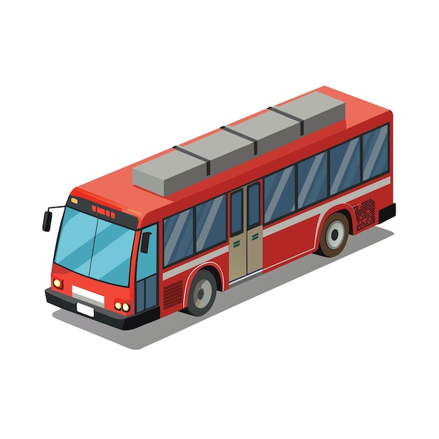 Concepto de ilustración realista del vector de bus