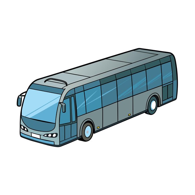 Concepto de ilustración realista del vector de bus