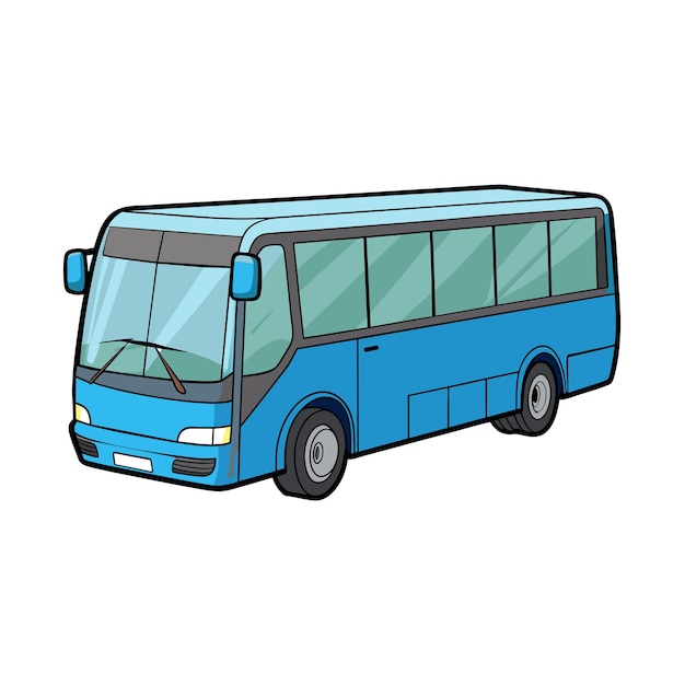 Concepto de ilustración realista del vector de bus
