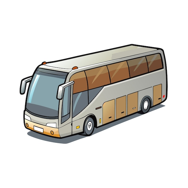 Concepto de ilustración realista del vector de bus