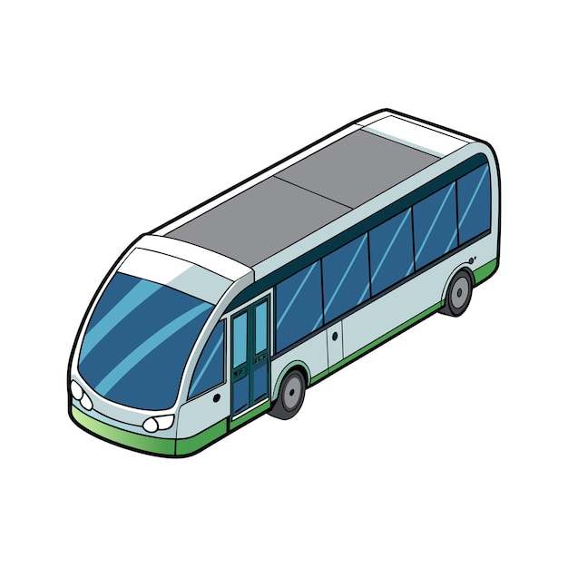 Concepto de ilustración realista del vector de bus