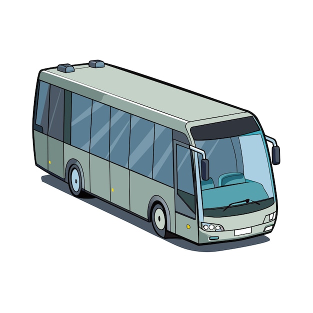 Concepto de ilustración realista del vector de bus