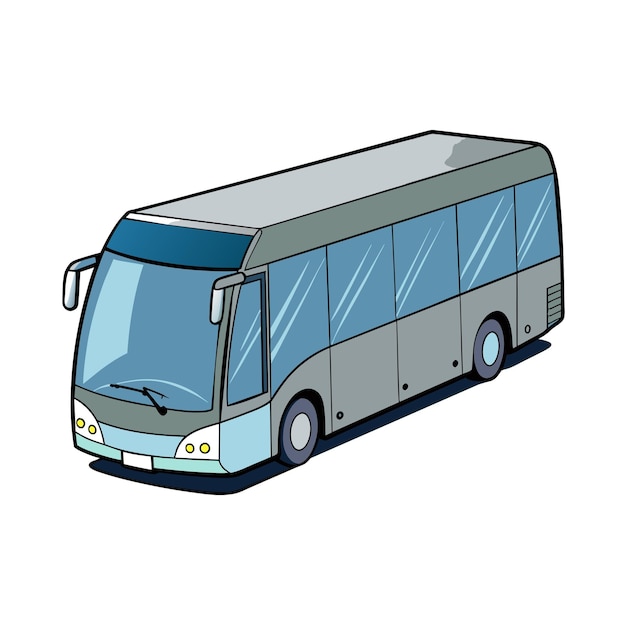 Concepto de ilustración realista del vector de bus
