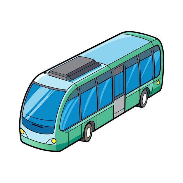 Concepto de ilustración realista del vector de bus