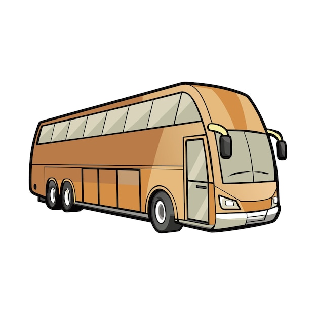 Concepto de ilustración realista del vector de bus