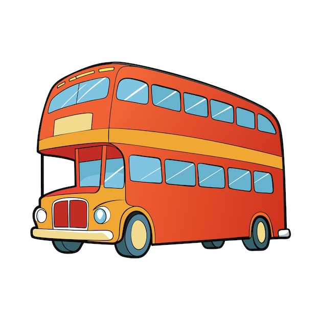 Concepto de ilustración realista del vector de bus