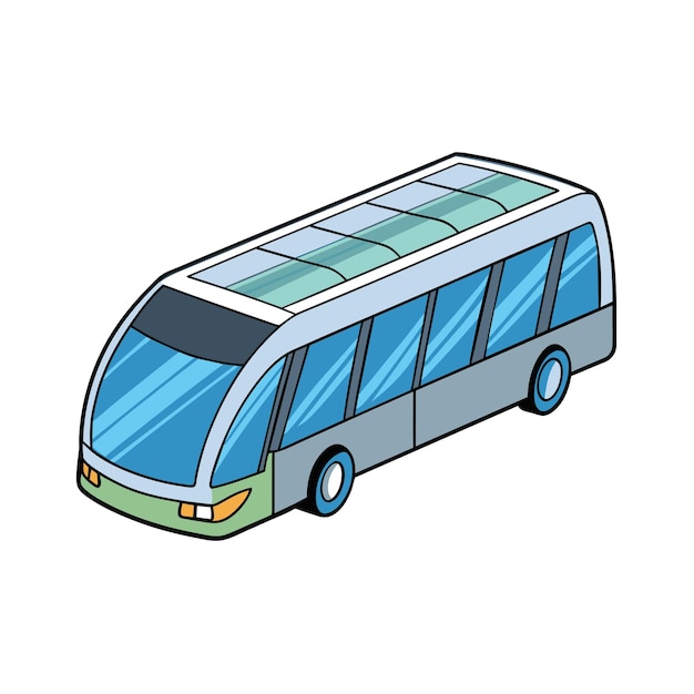 Concepto de ilustración realista del vector de bus
