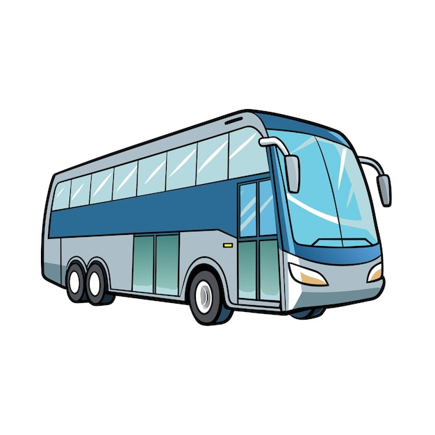 Concepto de ilustración realista del vector de bus