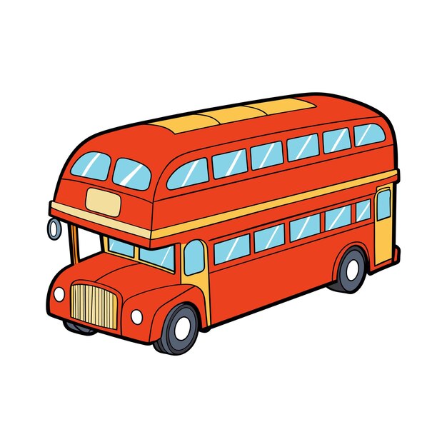 Concepto de ilustración realista del vector de bus