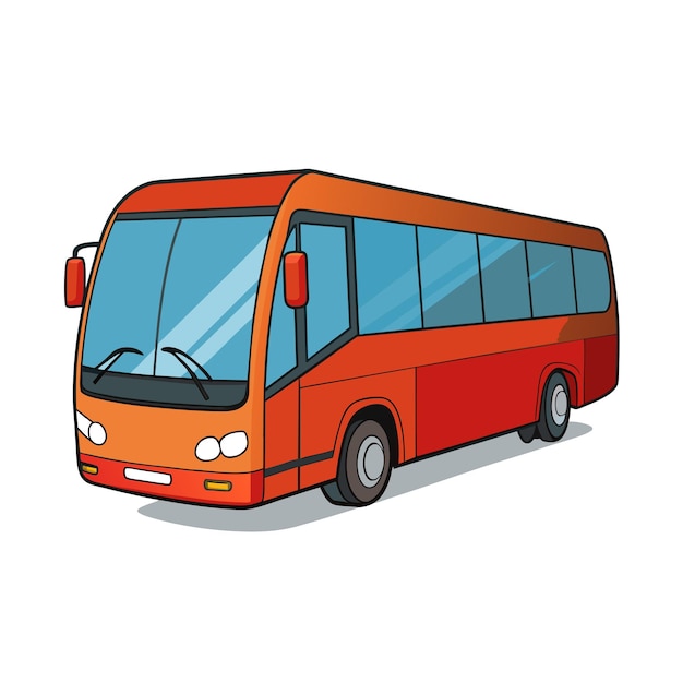 Concepto de ilustración realista del vector de bus