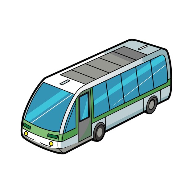 Concepto de ilustración realista del vector de bus