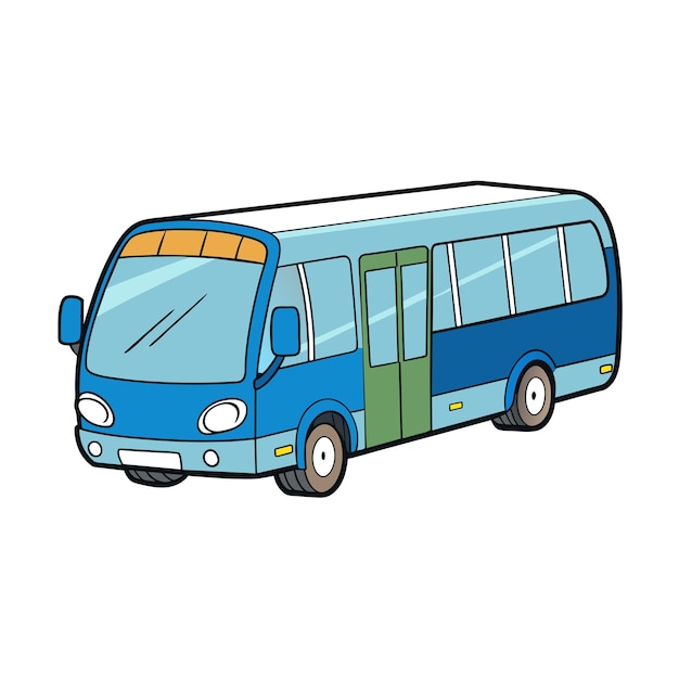 Concepto de ilustración realista del vector de bus