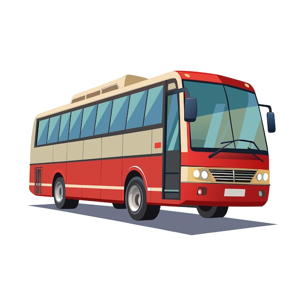 Concepto de ilustración realista del vector de bus