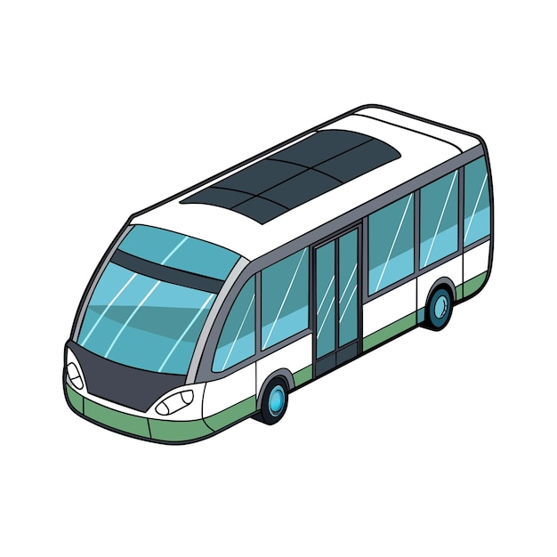 Concepto de ilustración realista del vector de bus