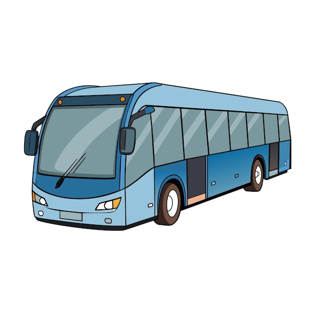 Concepto de ilustración realista del vector de bus