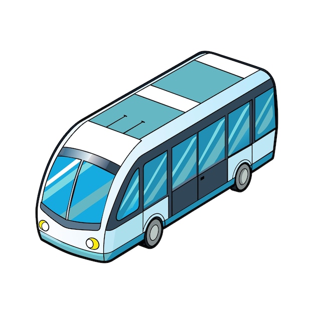 Concepto de ilustración realista del vector de bus