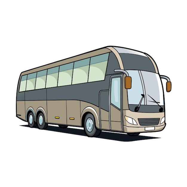 Concepto de ilustración realista del vector de bus