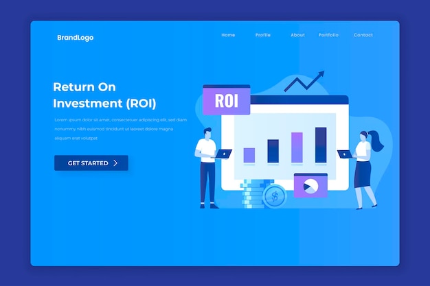 Vector concepto de ilustración de retorno de inversión para páginas de destino de sitios web